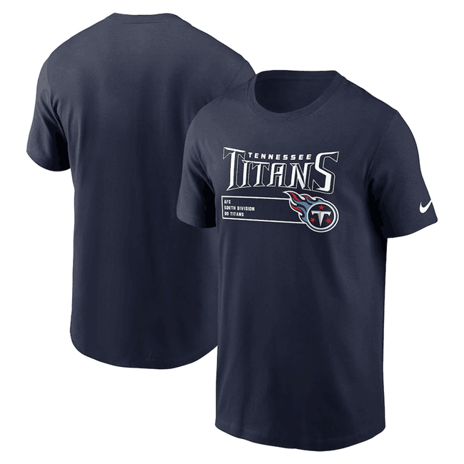 Men's Navy Tennessee Titans Division Essential T-Shirt